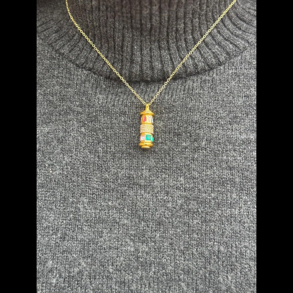 Customizable Initial Spinner Necklace – Brass & Enamel Charm Beads