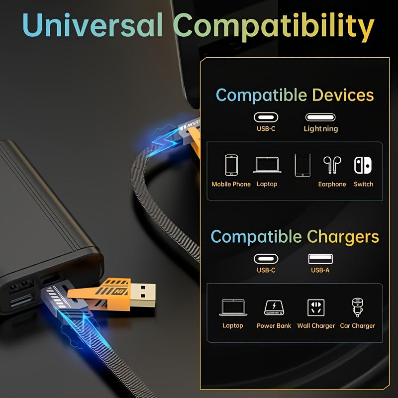 4-in-1 Fast Charging Cable (PD65W) – Multi-Device Charger | 2pcs Pack