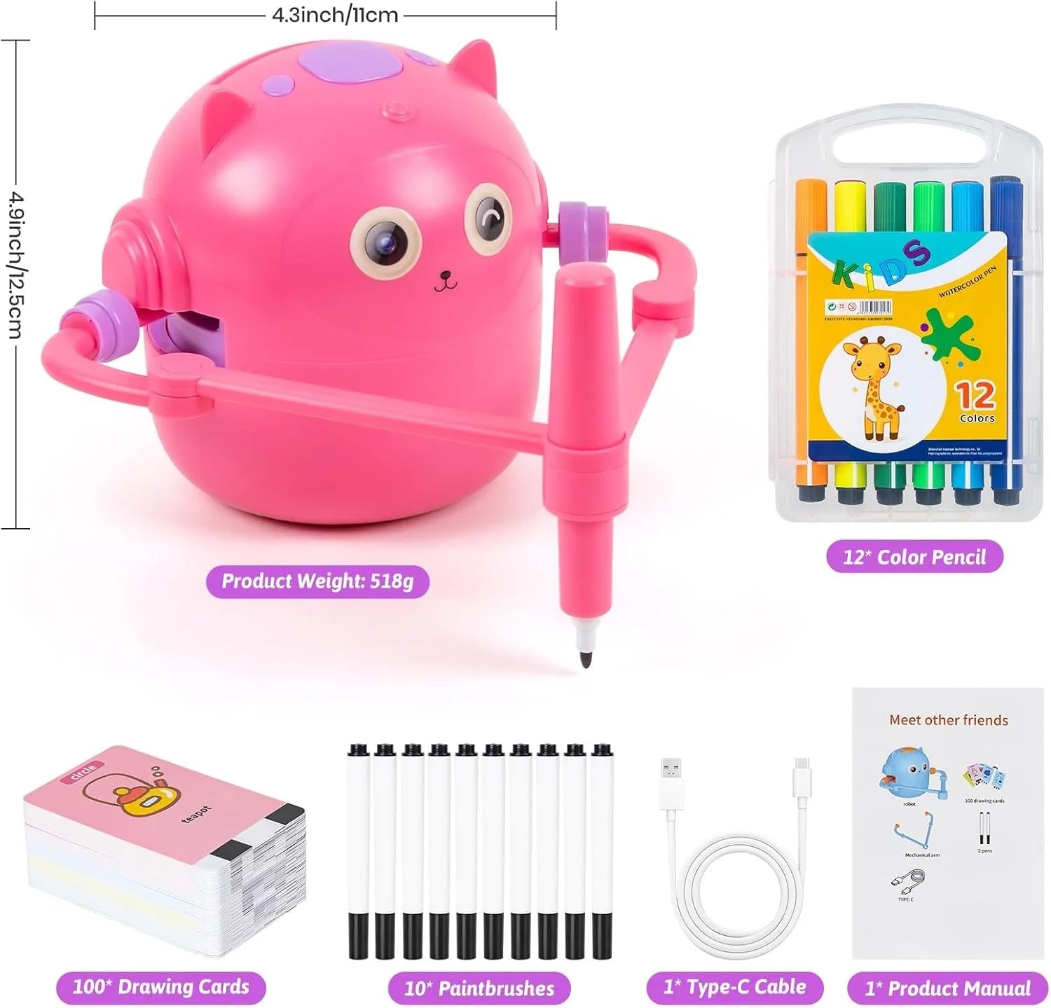 Doodle Path Drawing Robot – 100 Card Voice-Interactive Art Tutor